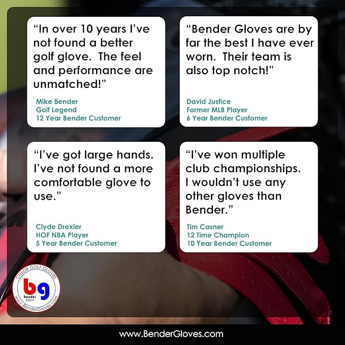 BG Bender Gloves - Men's Golf Glove, Durable Mesh Material, Unique Golf Gloves Men Right Handed Golfer (Wear On Left) - Image 4